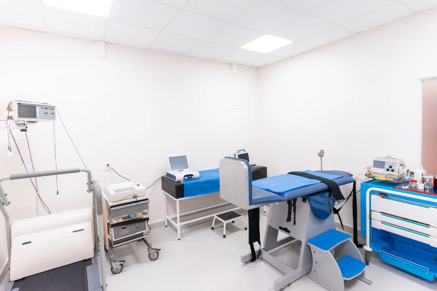 Research-ready exam room at a clinical facility
